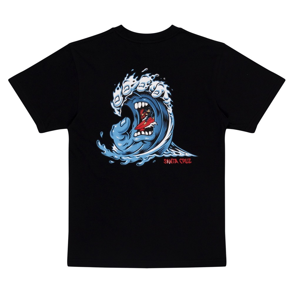 Santa Cruz Screaming Wave Black Youth T-Shirt