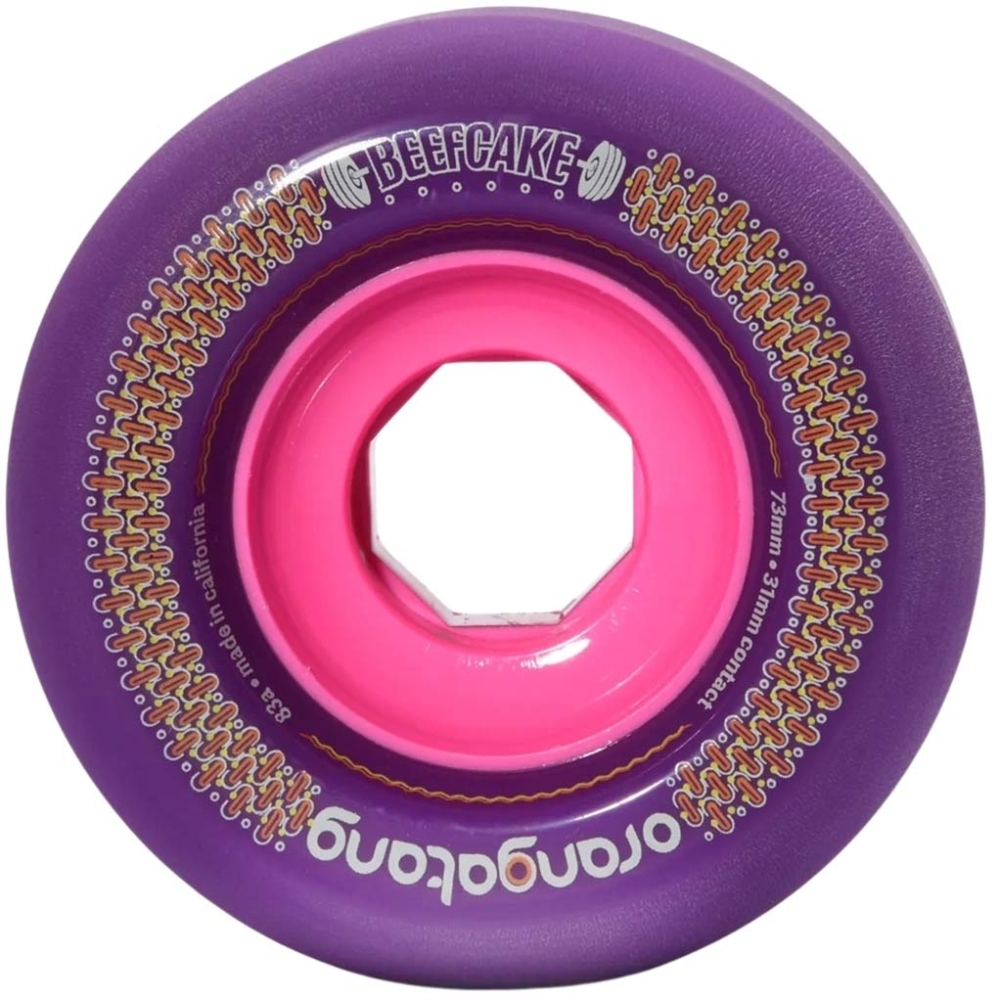 Orangatang Beefcake Purple 83A 73mm Longboard Skateboard Wheels