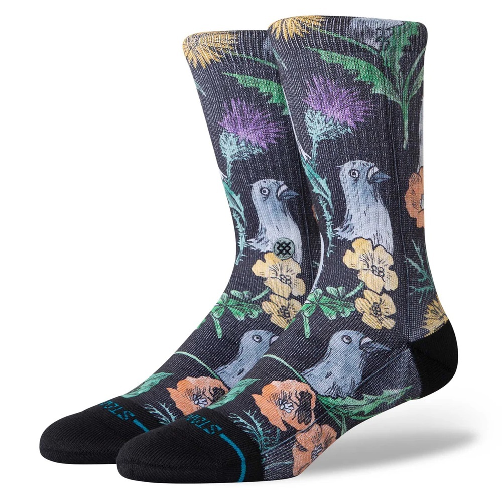 Stance Just Flocked Black Large Mens Socks