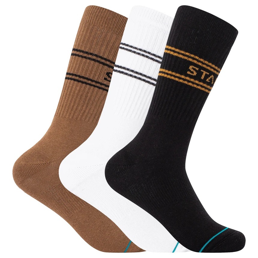 Stance Basic Crew 3 Pack Gold Medium Mens Socks