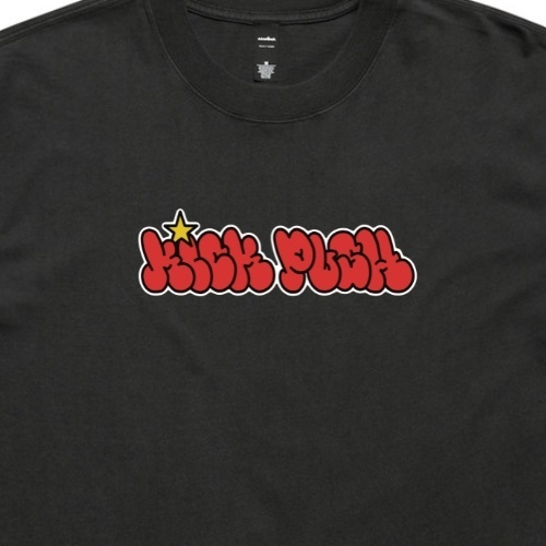 Kick Push Throwie Faded Coal T-Shirt