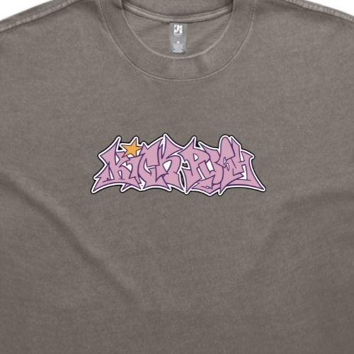 Kick Push Wildstyle Faded Grey T-Shirt [Size: XS]