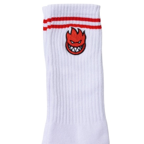 Spitfire Bighead Fill Emb White Red 1 Pair Mens Socks