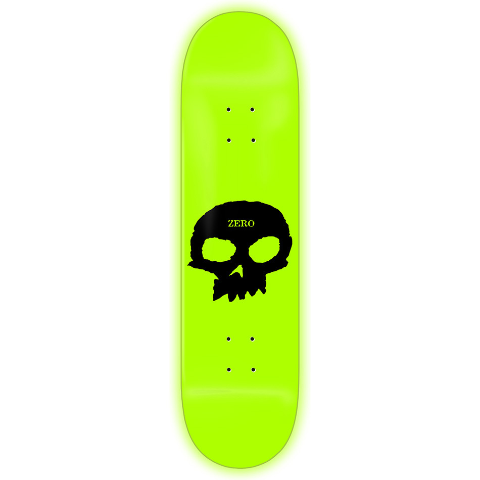 Zero Glow In The Dark Single Skull 8.5 Skateboard Deck