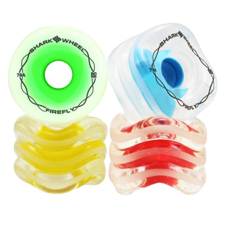 Shark Firefly Clear Colour Hubs Lights 78a 70mm Skateboard Wheels