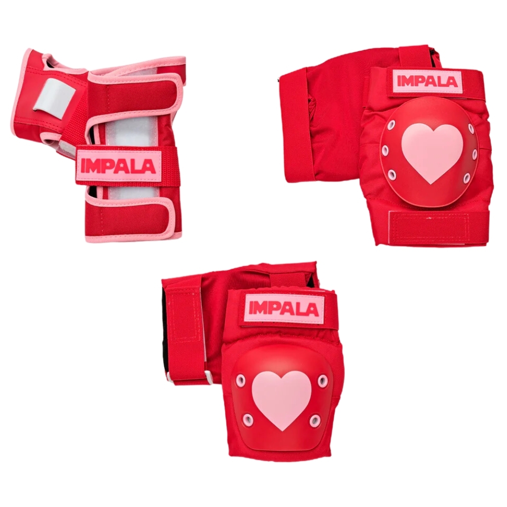 Impala Red Hearts Protective Pad Set [Size: S]