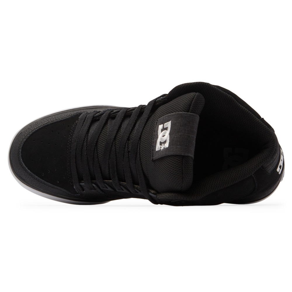 DC Pure High Top Black White Battleship Mens Skate Shoes