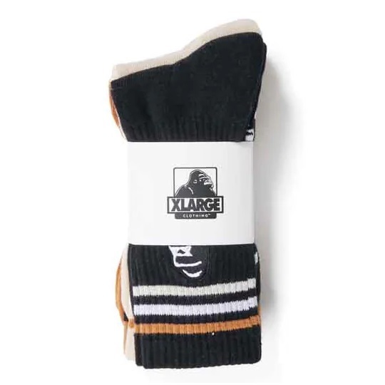 XLarge Rail Stripe Multi 3 Pack Socks