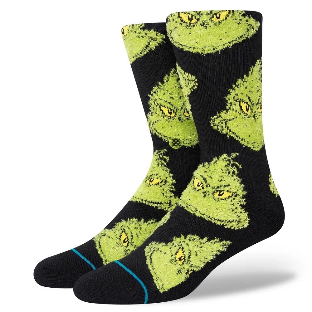 Stance The Grinch Mean One Black Large Mens Socks