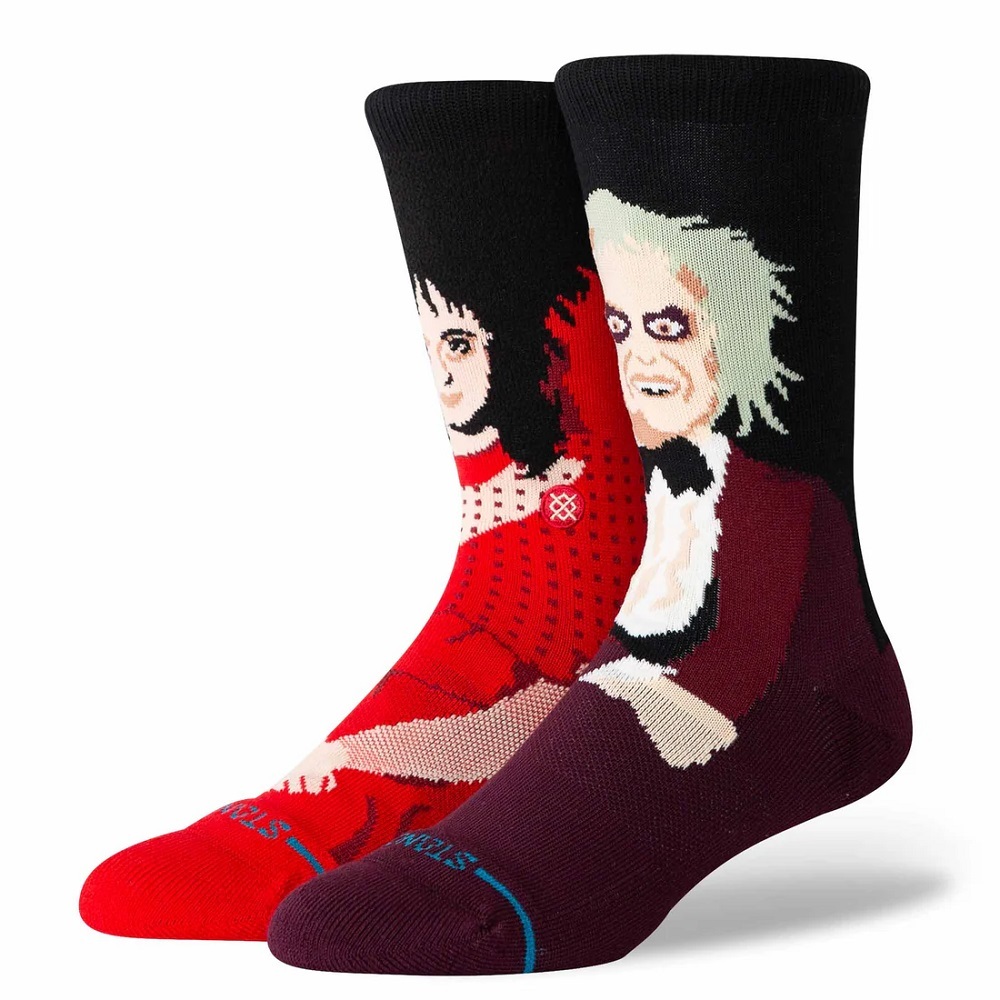 Stance Beetlejuice Dearly Beloved Crew Maroon Large Mens Socks