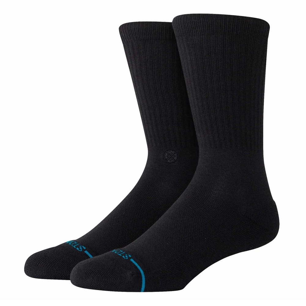 Stance Icon Organic Crew Black Large Mens Socks