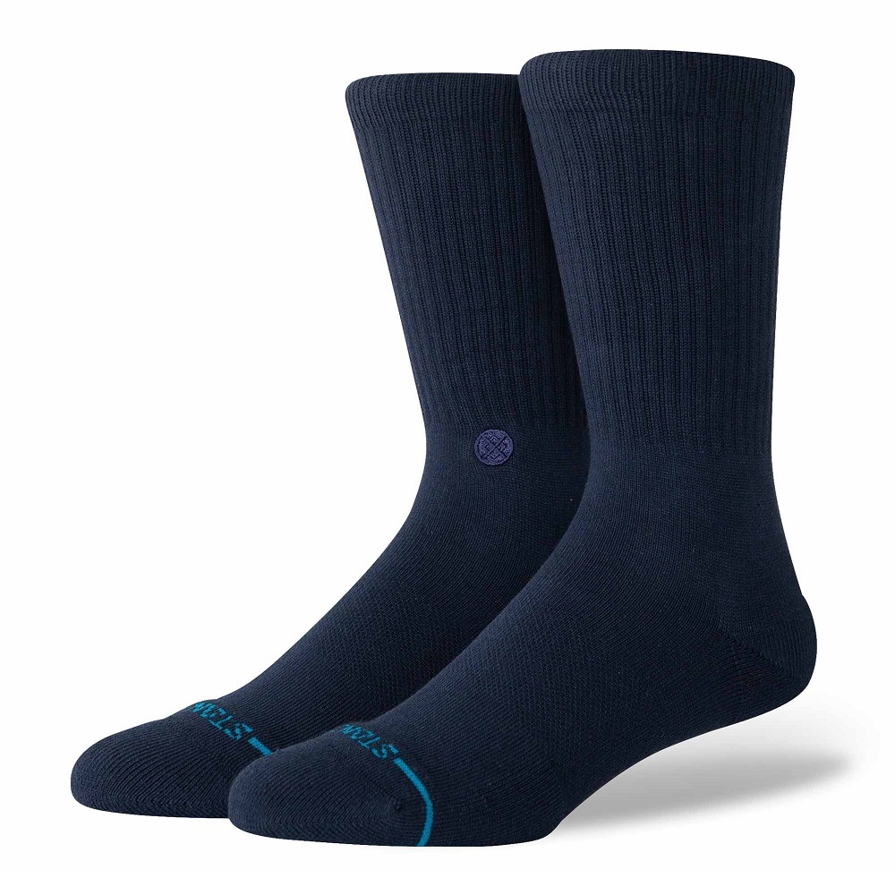 Stance Icon Organic Crew Navy Large Mens Socks