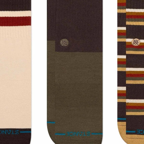 Stance Mill House 3 Pack Dark Brown Large Mens Socks