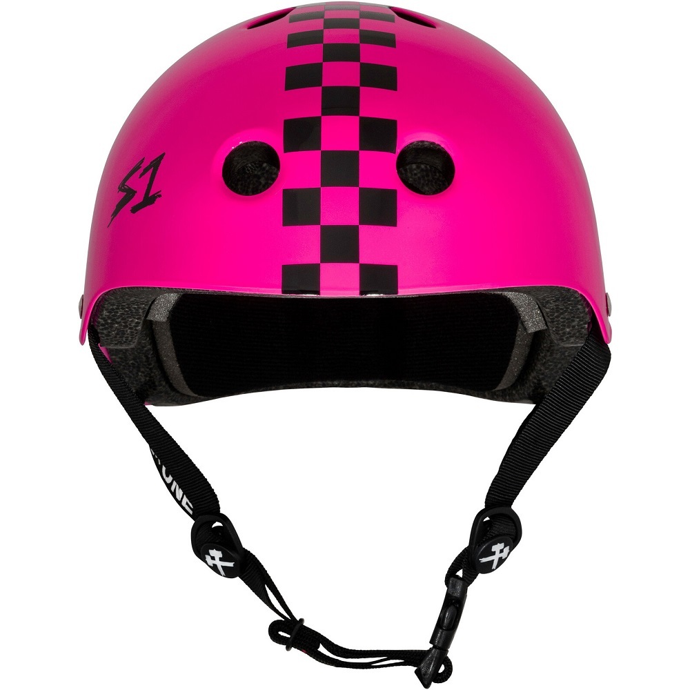 S1 S-One Lifer Certified Pink Gloss Black Checkers Helmet