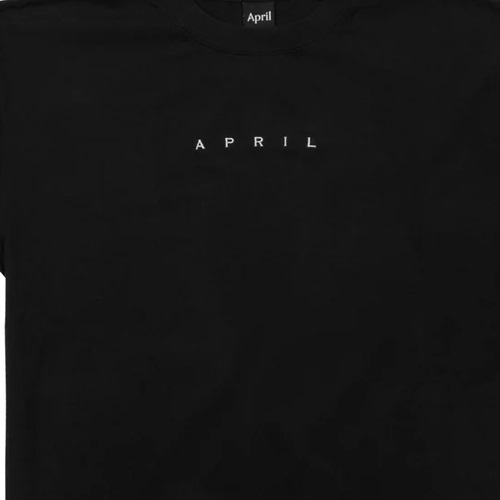 April AP Embroidery Black T-Shirt