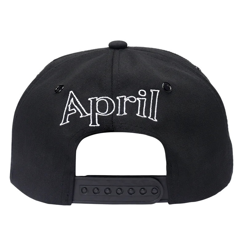 April EMB Black White Snapback Hat