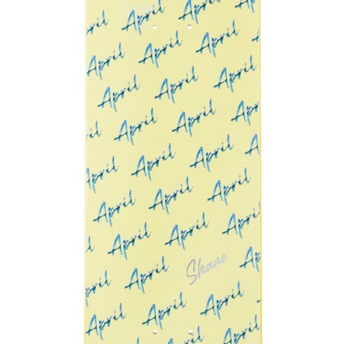 April Shane O'Neill Chrome Logo Script Yellow 8.125 Skateboard Deck