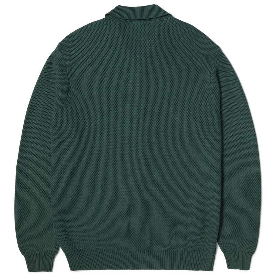 Huf Anton Zip Overdyed Sweater Hunter Green Crew Jumper [Size: L]