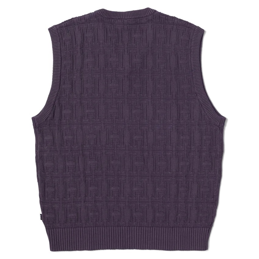 Huf Interlaced Jacquard Overdyed Raisin Vest [Size: XL]