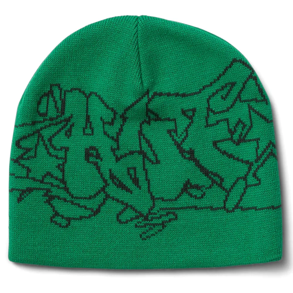 HUF Outlines Skull Green Beanie