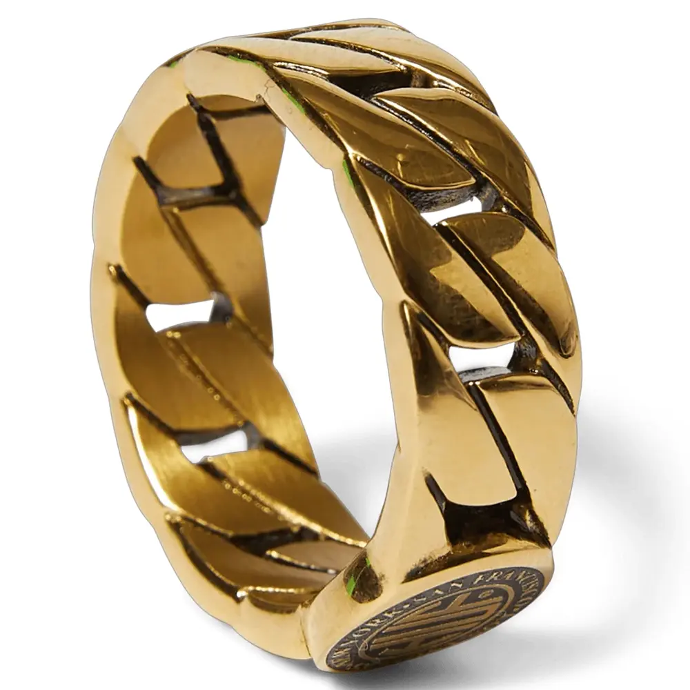 Huf Regional Cuban Link Gold Ring [Size: 8]