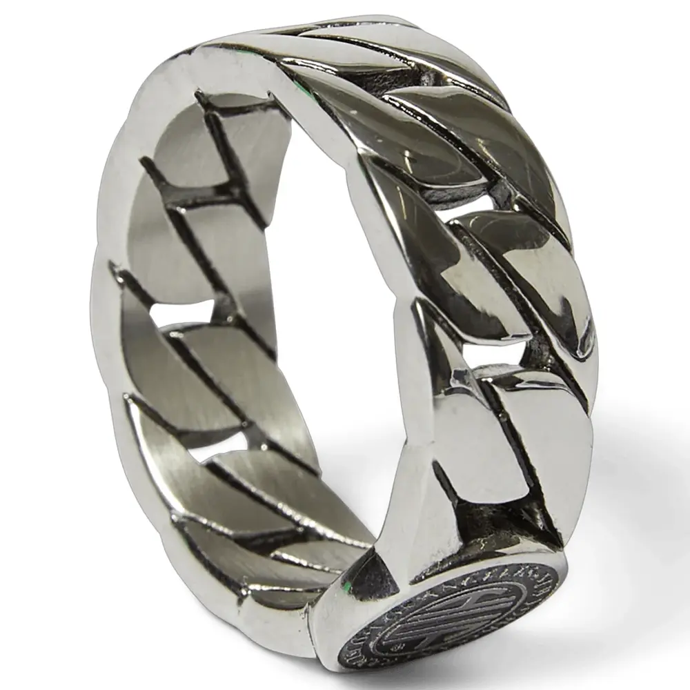 Huf Regional Cuban Link Silver Ring [Size: 8]