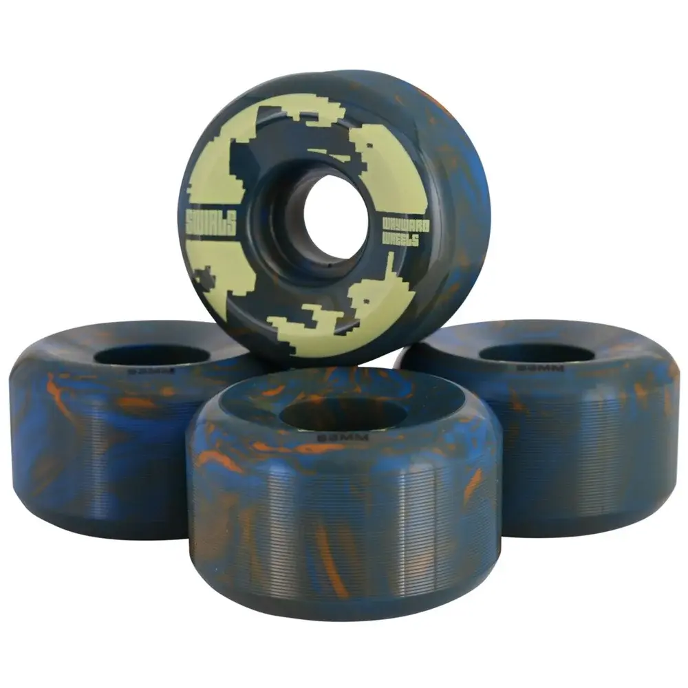 Wayward Fluro Orange Acid Dark Blue Swirl Formula 83B 53mm Skateboard Wheels