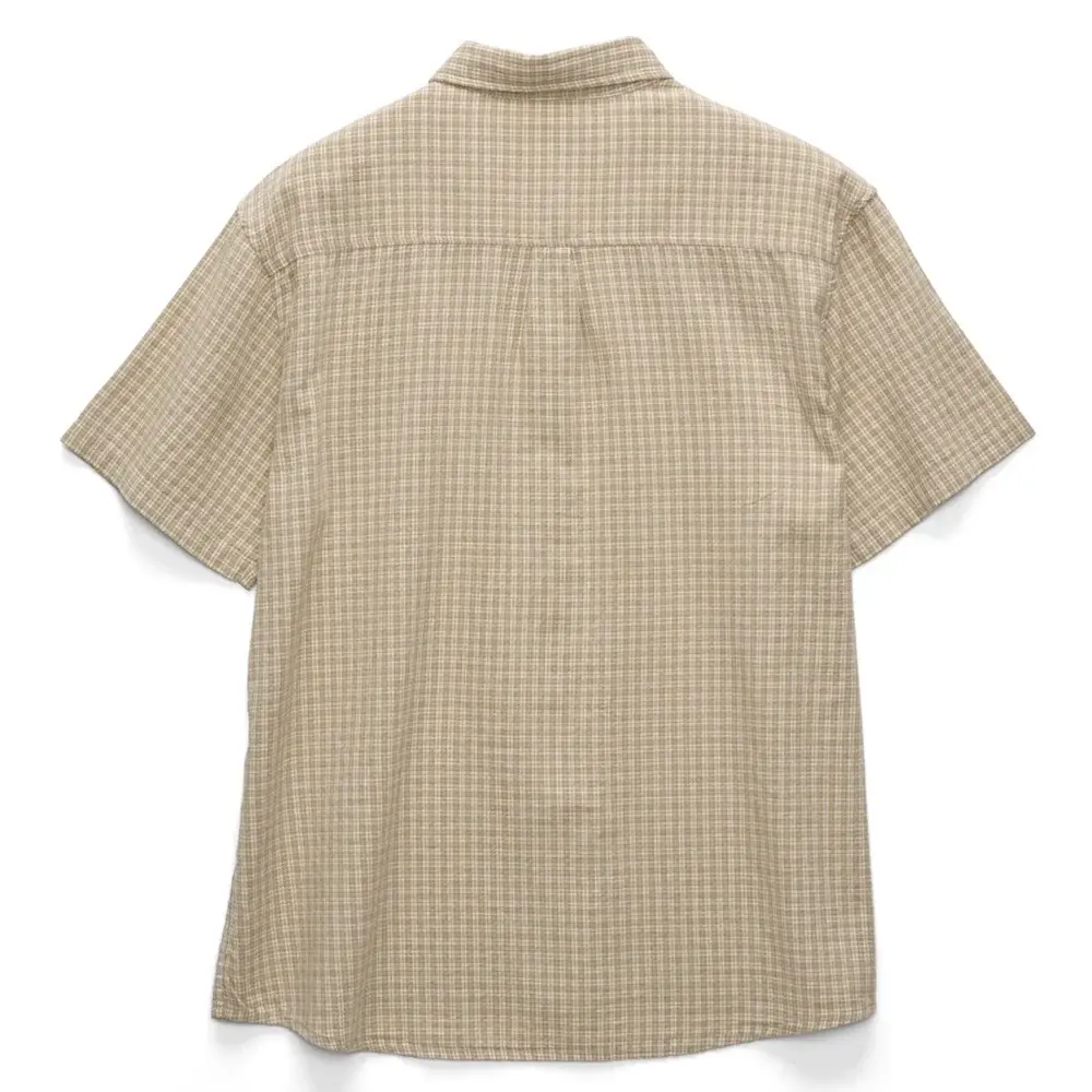 S-Double Stock Check Classic Artichoke Button Up Shirt [Size: L]