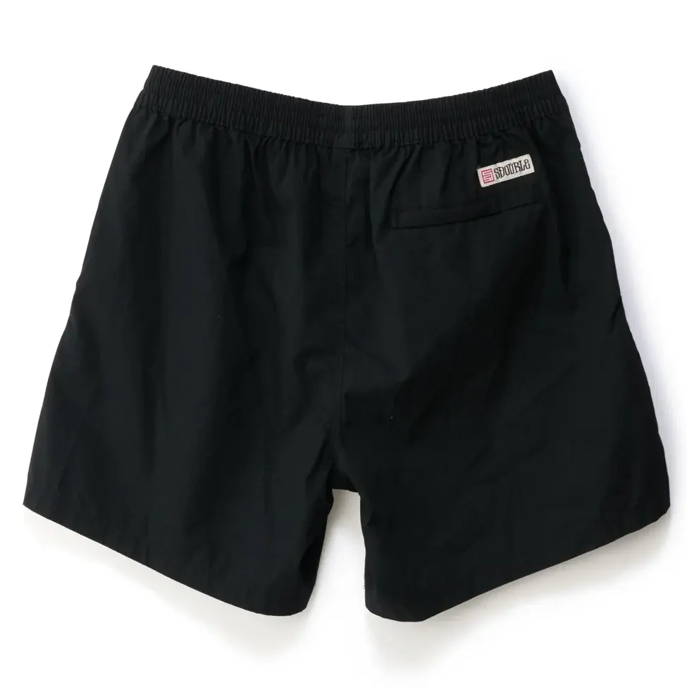 S-Double Poplin Coast Black Boxer Shorts [Size: S]