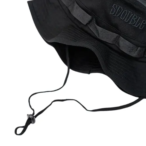 S-Double Mid Block Black Boonie Hat