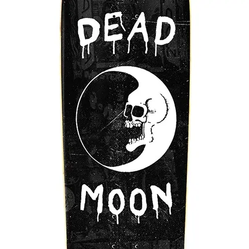 Zero Dead Moon Shaped Black White 9.25 Skateboard Deck