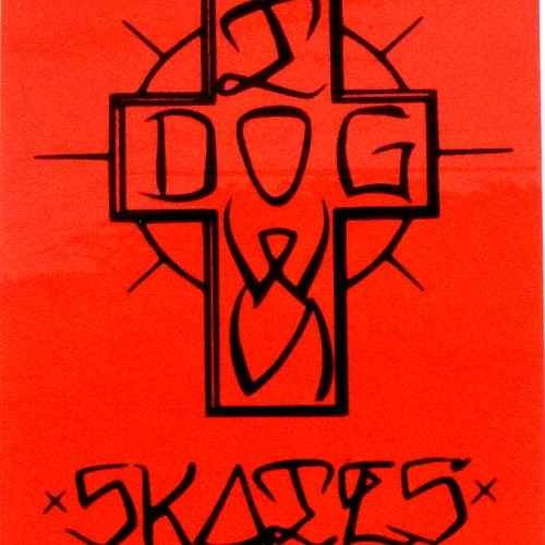 Dogtown Ese Cross Red Black Sticker