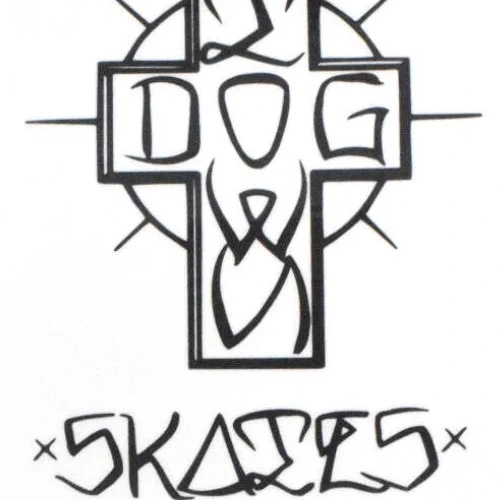 Dogtown Ese Cross White Black Sticker