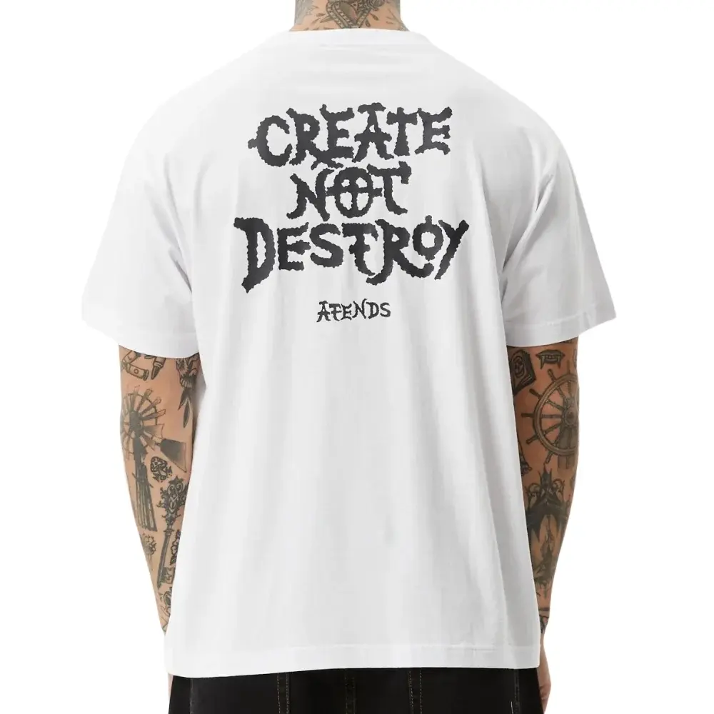 Afends Destroyer Boxy White T-Shirt