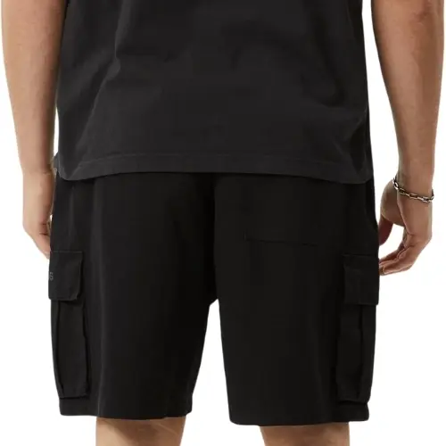 Afends Ripped Out 98 Oversized Black Cargo Shorts