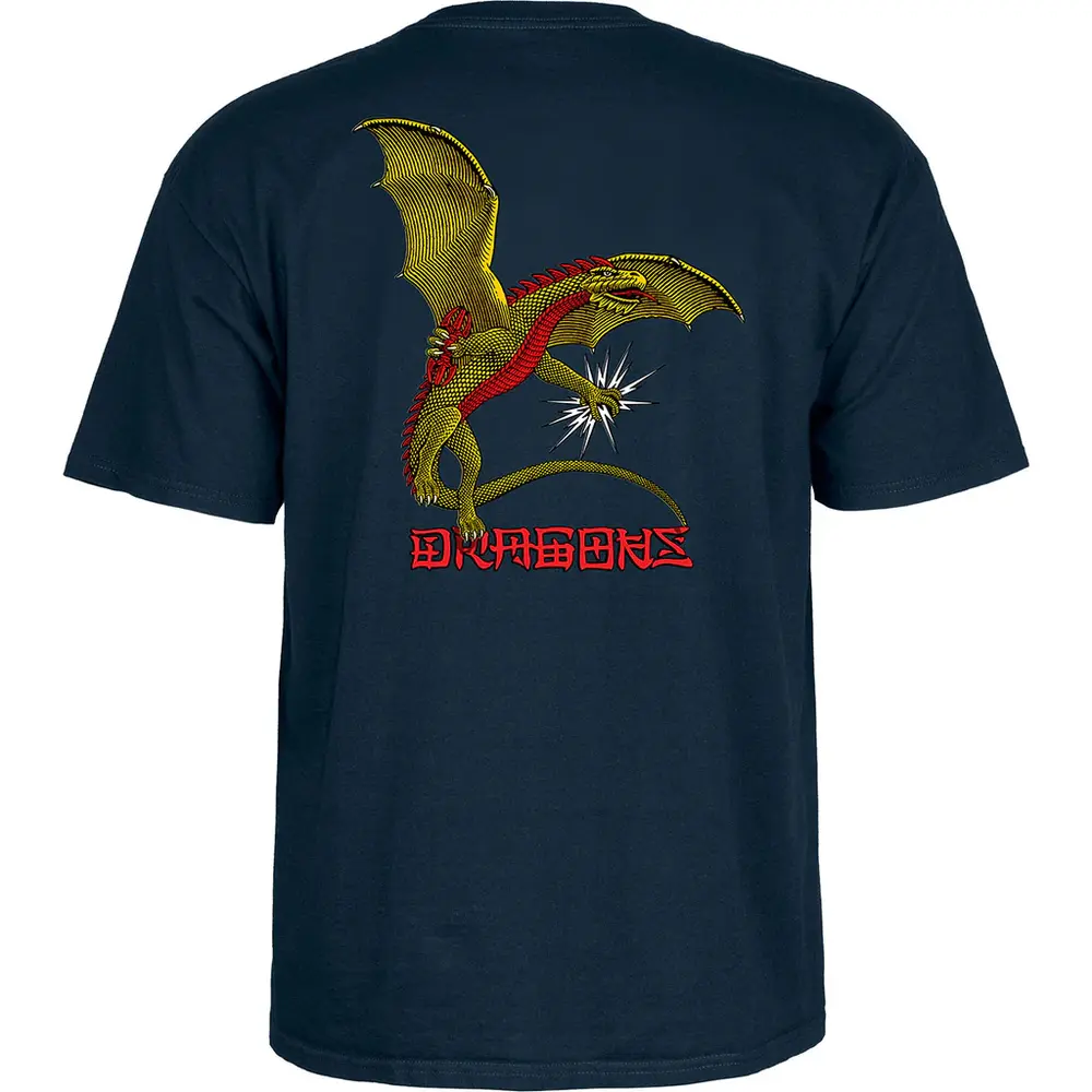 Powell Peralta Dragon Logo Navy T-Shirt [Size: M]