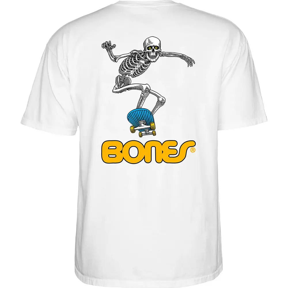 Powell Peralta Skate Skeleton 2 White T-Shirt [Size: M]