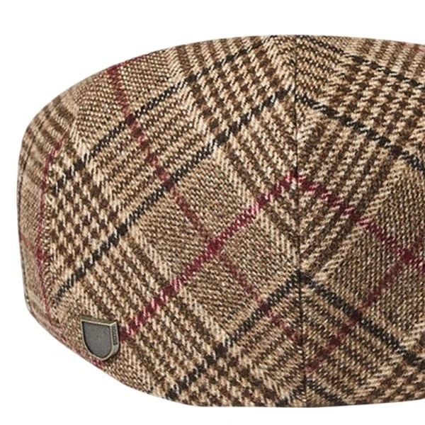 Brixton 20th Anniversary Hooligan Brown Plaid Flat Hat