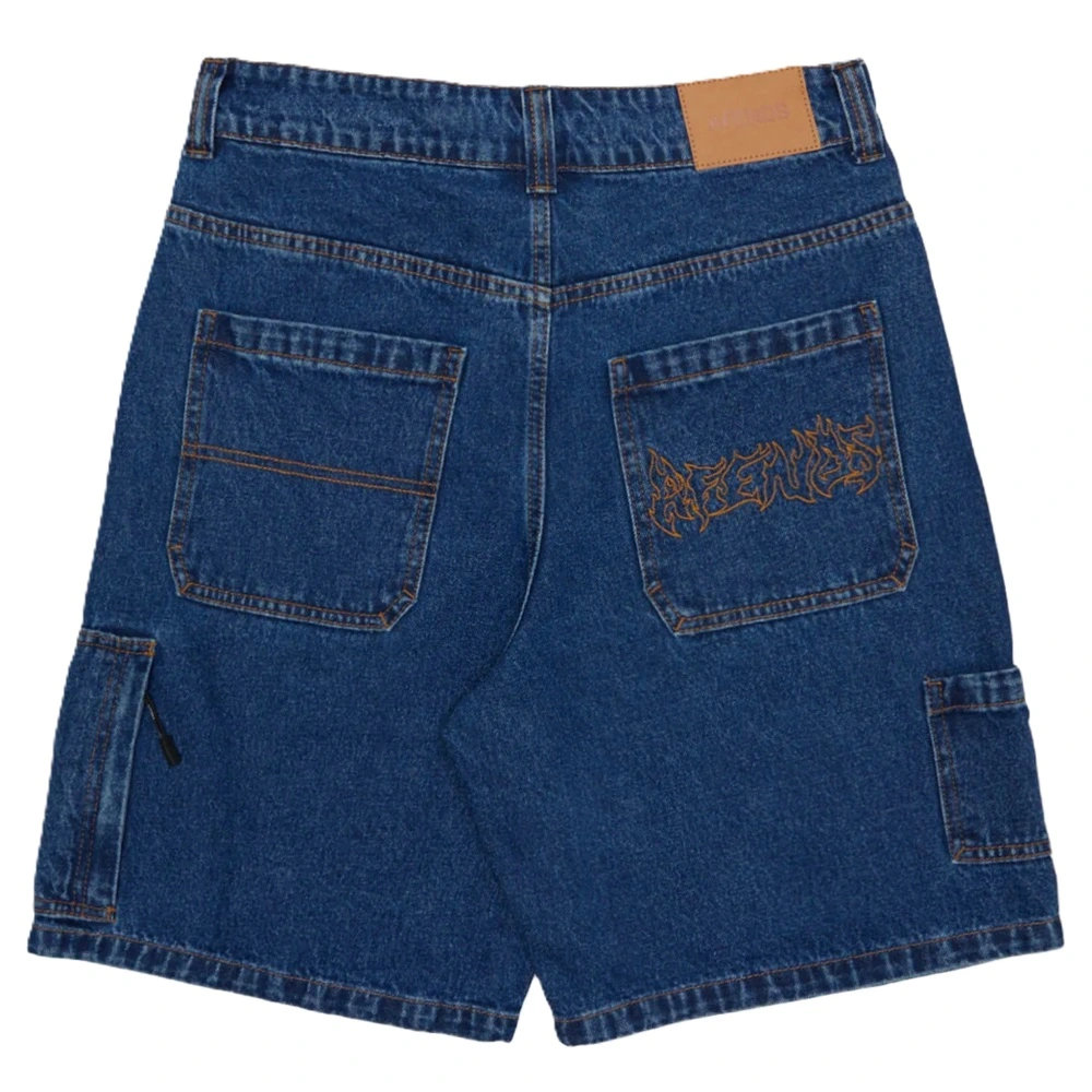 Afends Scorched Harper Denim Baggy Carpenter Authentic Blue Shorts