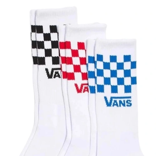 Vans Classic Check Crew White Size 9.5-13 Pack of 3 Socks