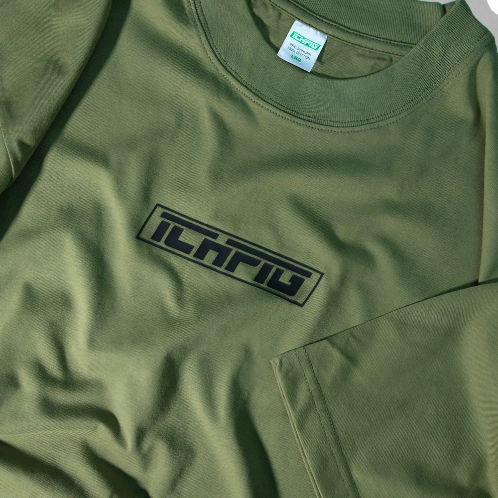 Ichpig Strike Logo Khaki Black T-Shirt