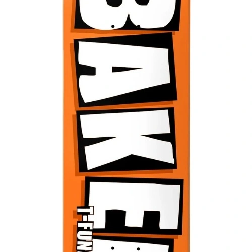 Baker T-Funk Brand Name Neon Orange B2 8.25 Skateboard Deck