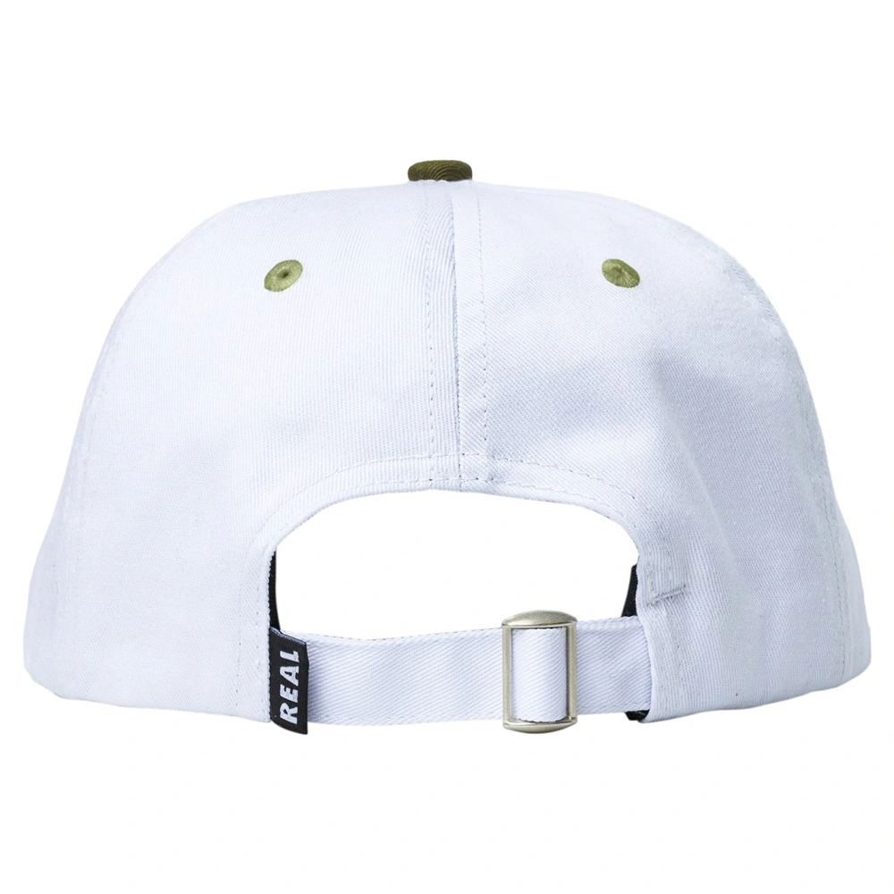 Real Skateboards Oval Embroidered White Olive Navy Adjustable Hat