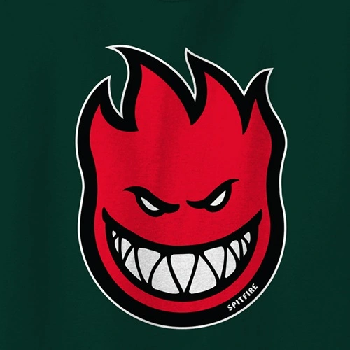 Spitfire Bighead Fill Forest Green Red T-Shirt