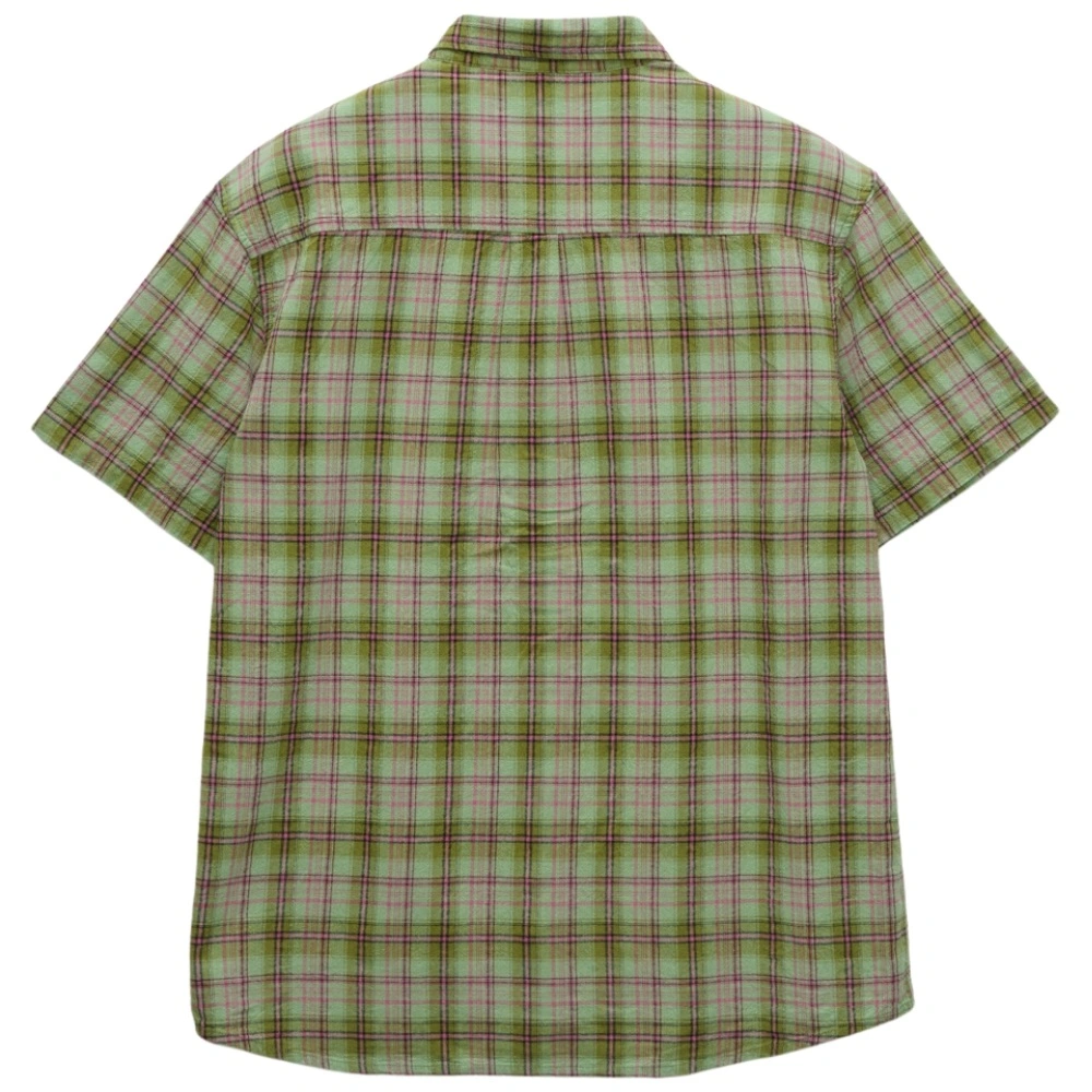 S-Double Blend Check Green Button Up Shirt