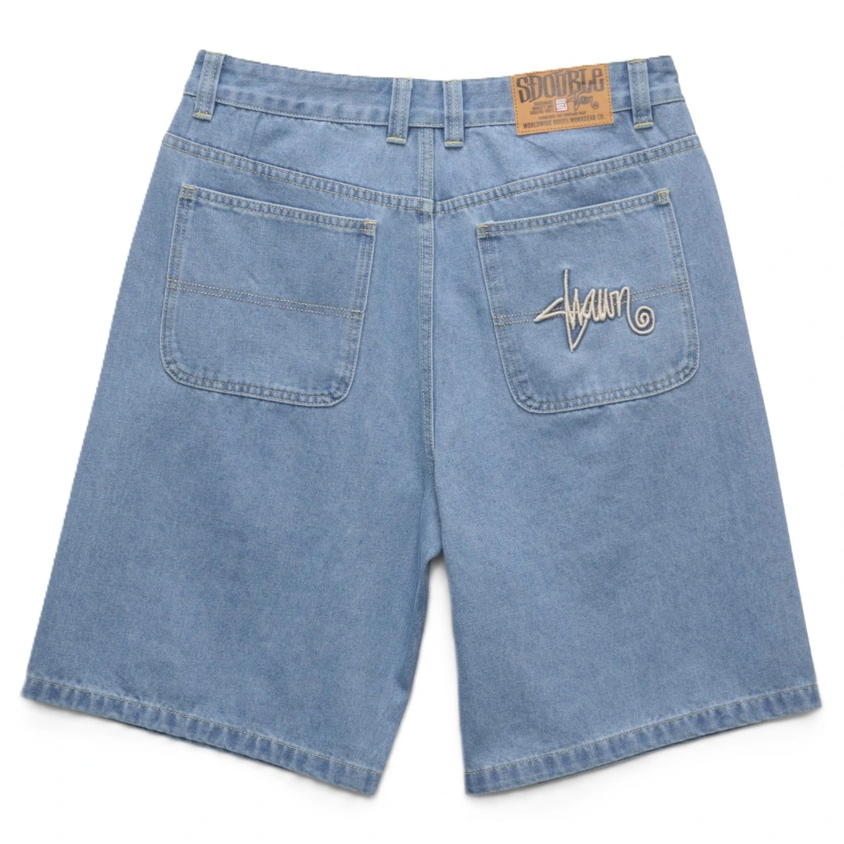 S-Double Emb Standard Mid Blue Shorts