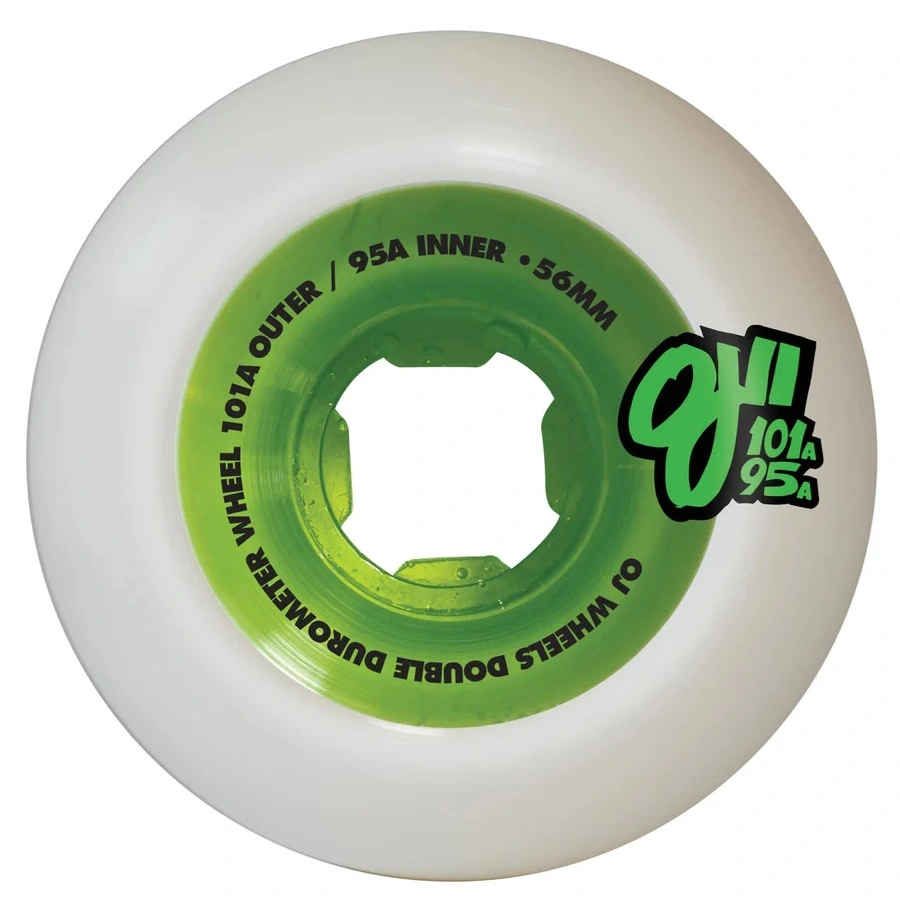 OJ Double Duro Mini Combo White Green 101A/95A 56mm Skateboard Wheels