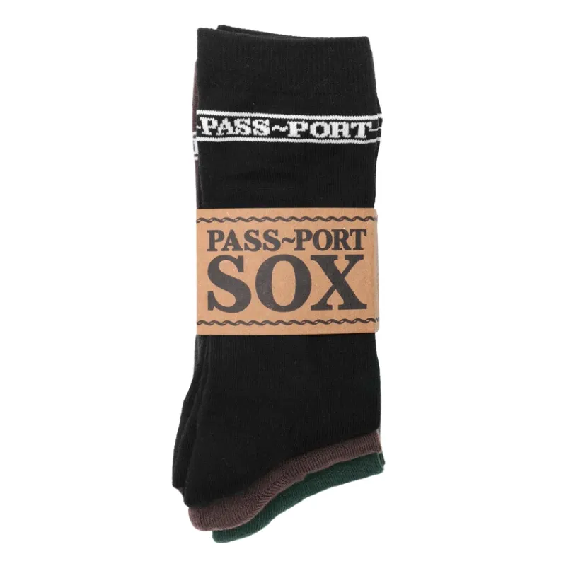 Passport Hi Sox R43 Black Green Brown 3 Pack Socks