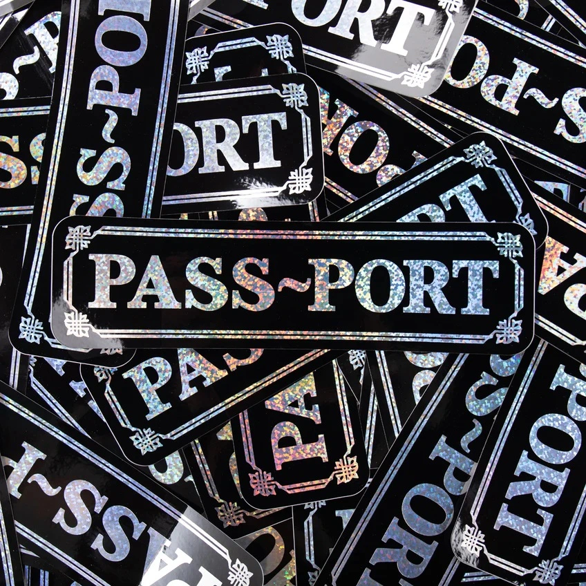 Passport Official Black Holographic Silver Sticker