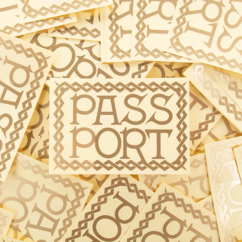 Passport Invasive Logo Gold Sticker